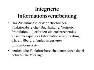 integrierte informationsverarbeitung