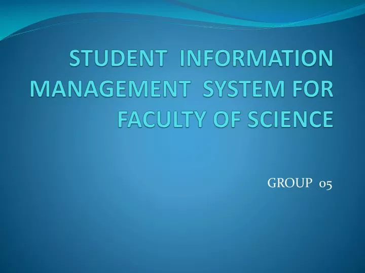 student information management system for faculty of science