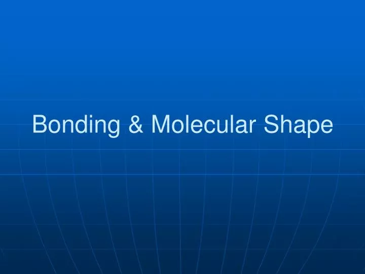 bonding molecular shape