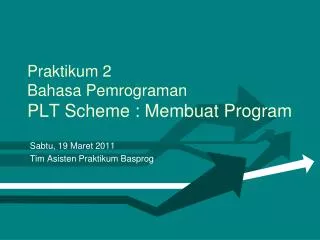 praktikum 2 bahasa pemrograman plt scheme membuat program