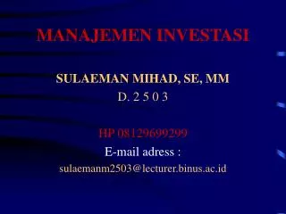manajemen investasi