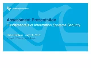 Assessment Presentation