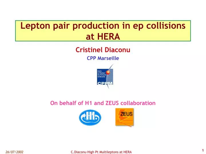 lepton pair production in ep collisions at hera