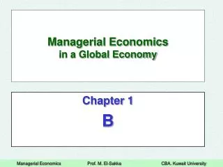 Managerial Economics in a Global Economy