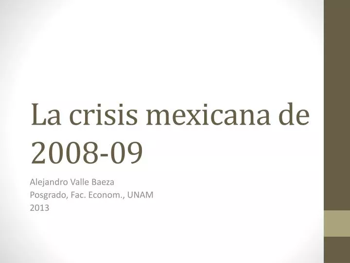 la crisis mexicana de 2008 09