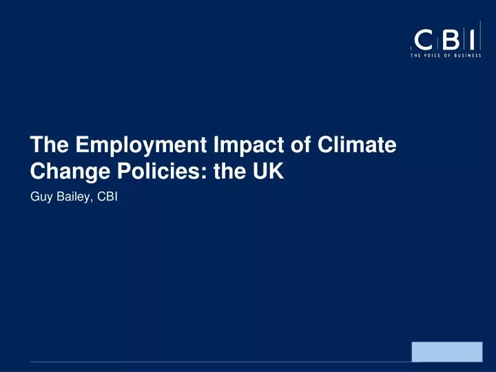 the employment impact of climate change policies the uk