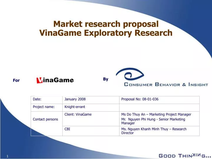 market research proposal vinagame exploratory research