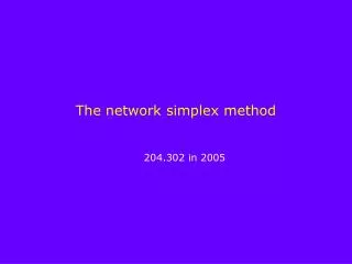 The network simplex method