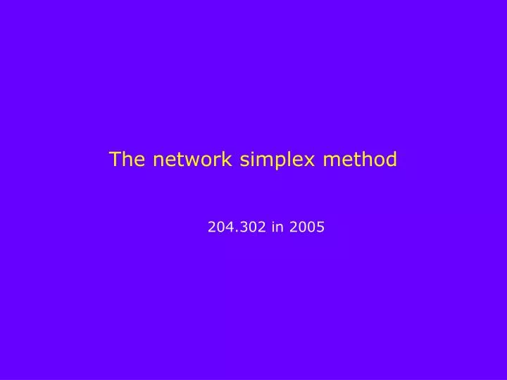 the network simplex method