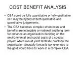 COST BENEFIT ANALYSIS - slide 1