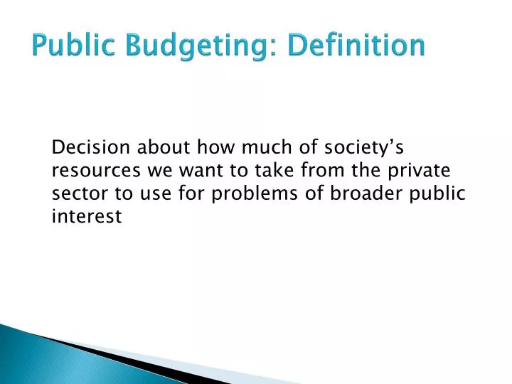 public budgeting definition
