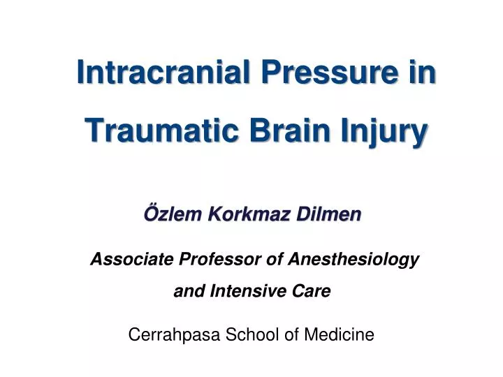 intracranial pressure in traumatic brain injury