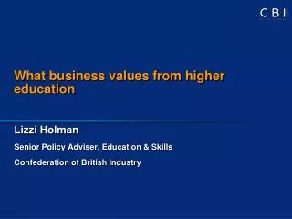 What business values from higher education