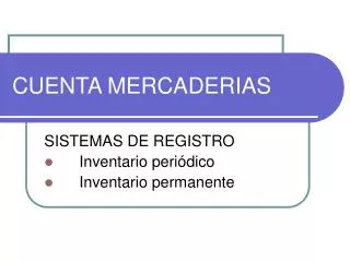 cuenta mercaderias
