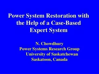 Power System Restoration with the Help of a Case-Based Expert System