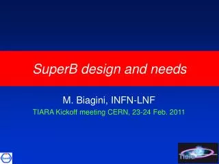 SuperB design and needs