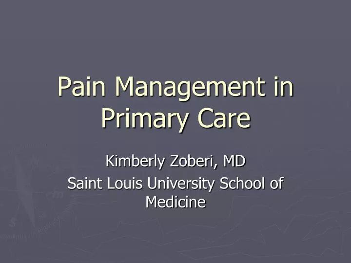 pain management in primary care