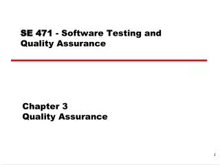 Chapter 3 Quality Assurance
