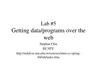 lab 5 getting data programs over the web