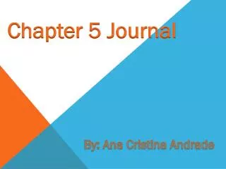 Chapter 5 Journal