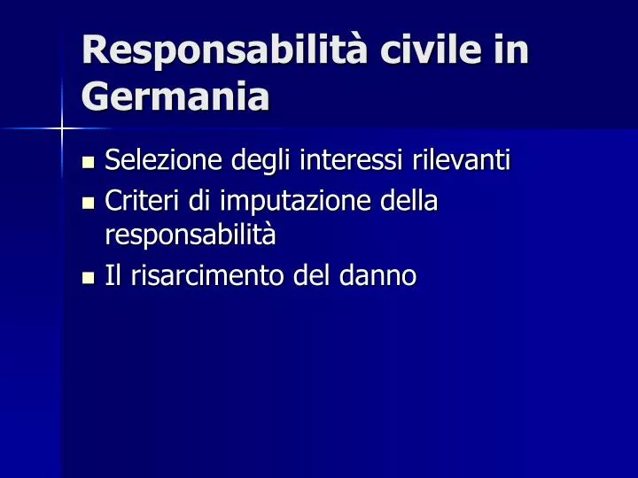 responsabilit civile in germania