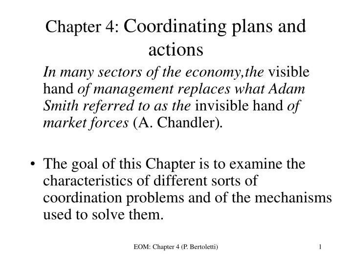 chapter 4 coordinating plans and actions
