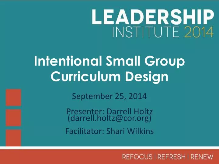 intentional small group curriculum design