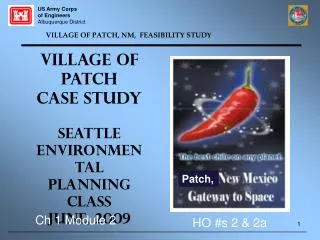 VILLAGE OF PATCH, NM, FEASIBILITY STUDY