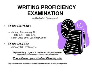 WRITING PROFICIENCY EXAMINATION (A Graduation Requirement)