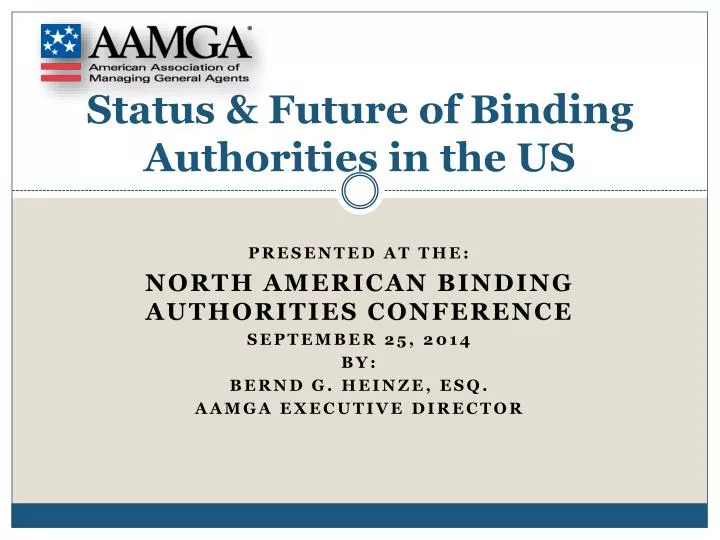 status future of binding authorities in the us