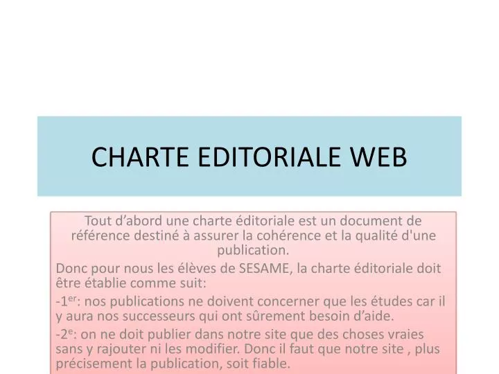 charte editoriale web