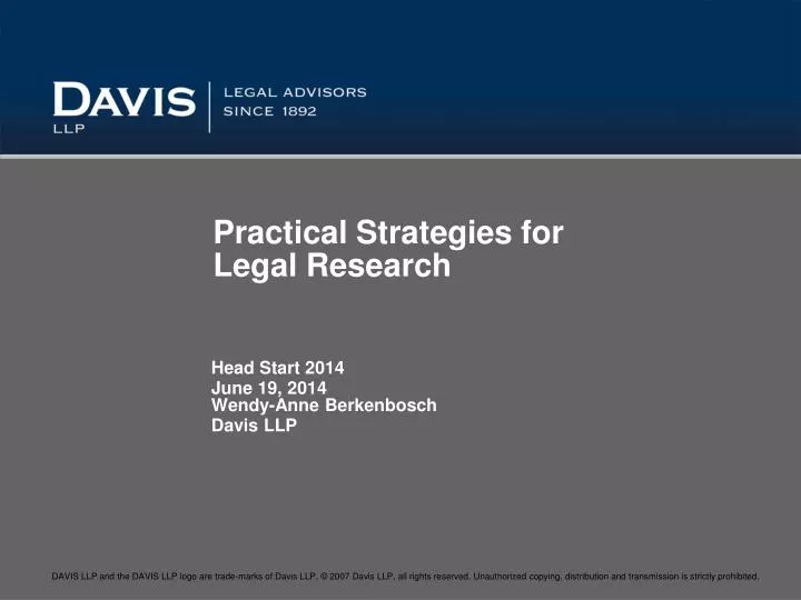 practical strategies for legal research