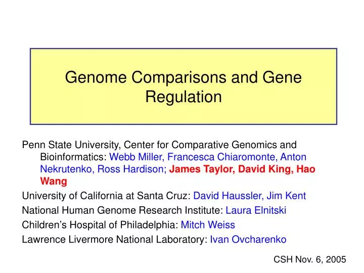 genome comparisons and gene regulation