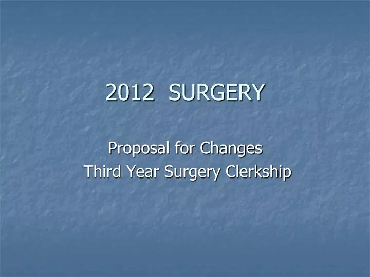 2012 surgery