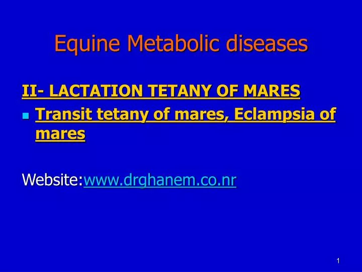 equine metabolic diseases