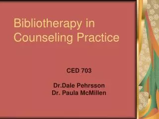 Bibliotherapy in Counseling Practice