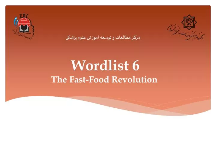 wordlist 6 the fast food revolution