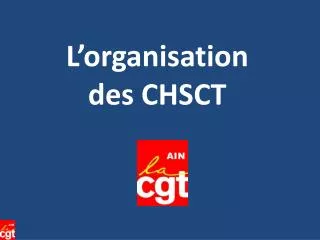 l organisation des chsct