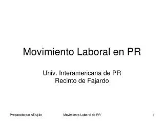 movimiento laboral en pr