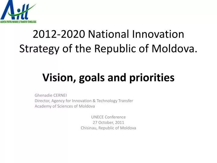 2012 2020 national innovation strategy of the republic of moldova vision goals and priorities