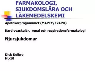 farmakologi sjukdomsl ra och l kemedelskemi