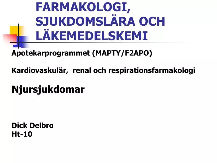 farmakologi sjukdomsl ra och l kemedelskemi