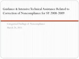 Categorical Findings of Noncompliance March 24, 2011