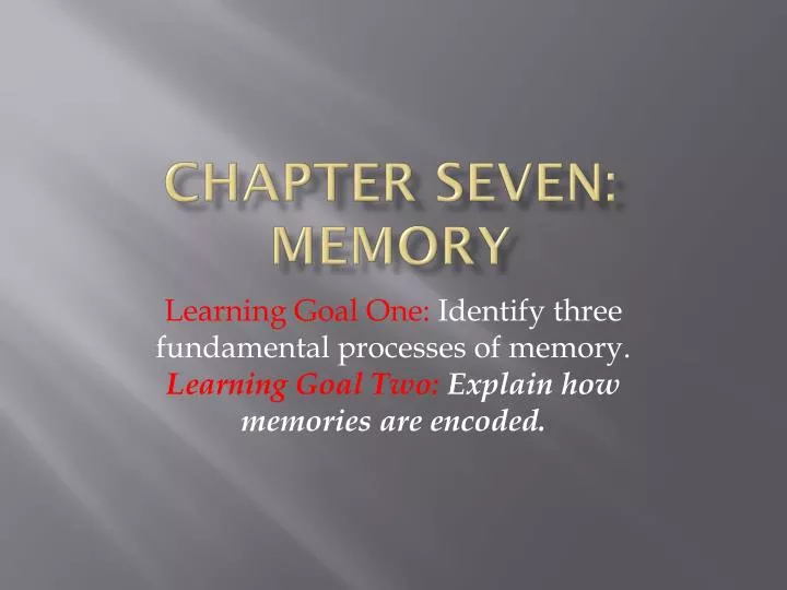 chapter seven memory