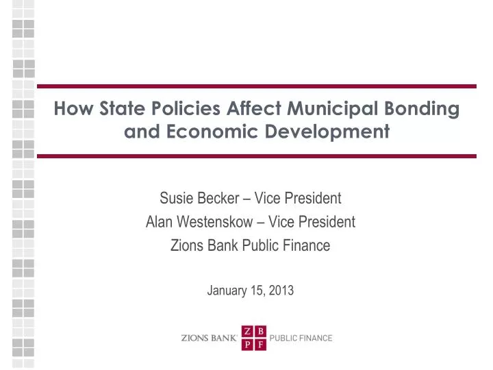 how state policies affect municipal bonding and economic development