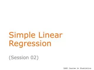 Simple Linear Regression