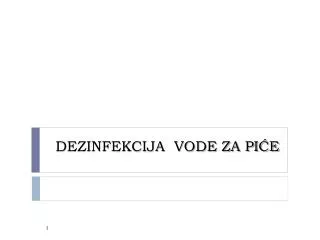 dezinfekcija vode za pi e