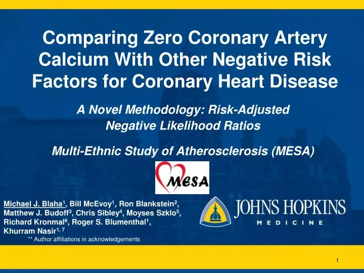 comparing zero coronary artery calcium with other negative risk factors for coronary heart disease