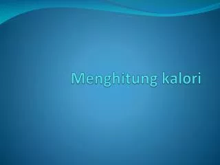 menghitung kalori