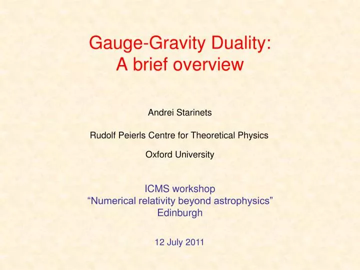 gauge gravity duality a brief overview